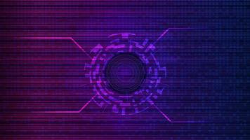 Futuristic digital technology template with copy spaces. Digital circle in the center on an abstract purple background. Design element. Layout for a banner or website. EPS10 vector. vector