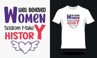 Happy women's day-Women's Day T-shirt Design. Hand drawn lettering women day SVG tshirt design vector