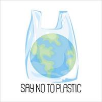 planeta el plastico mundo ecológico problema vector ilustración conjunto