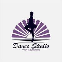 ballet dance illustration logo on white background vector