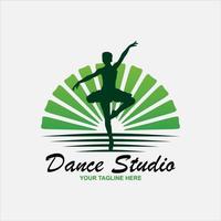 ballet dance illustration logo on white background vector