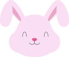 Bunny face is pink. vector