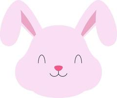 Bunny face is pink. vector