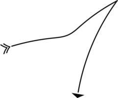 The arrow indicates the direction drawn by hand. vector