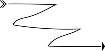 The arrow indicates the direction drawn by hand. vector