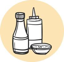 A set of sauces for food. vector