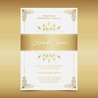 Gold invitation background style ornamental pattern vector