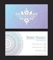 Blue mandala decorative card template vector
