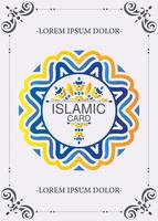 Elegant border pattern islamic greeting card vector