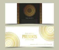 Luxury dark background mandala card vector