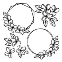 WREATHS WEDDING Flower Compositions Vector Illustration Set