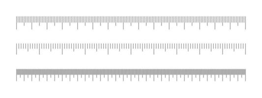 Scale of ruler set. Horizontal measuring chart with centimeters and millimeters markup. Distance, height or length measurement tool vector