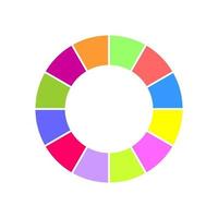 Donut chart. Colorful circle diagram divided in 12 equal parts. Infographic wheel icon. Round shape cut into twelve segments vector