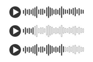 Voice message icons with speech sound waves. Audio chat, radio, podcast app interface vector