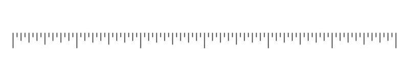 Horizontal ruler or thermometer scale. Template for meteorological, medical or math measuring tool vector