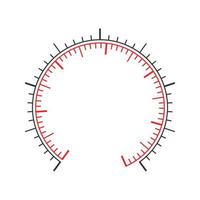Navigator or indicator tool measuring dashboard template with two circular charts. Pressure meter, manometer, barometer, speedometer, tonometer, thermometer scale vector
