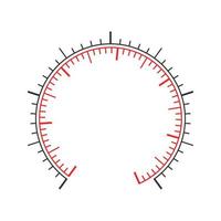 Navigator or indicator tool measuring dashboard template with two circular charts. Pressure meter, manometer, barometer, speedometer, tonometer, thermometer scale vector