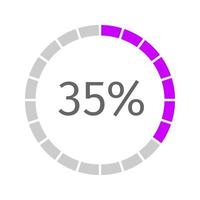 25 percent filled round loading bar. Progress, waiting, buffering or downloading icon. Infographic element for website or mobile interface vector