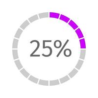 25 percent filled round loading bar. Progress, waiting, buffering or downloading icon. Infographic element for website or mobile interface vector