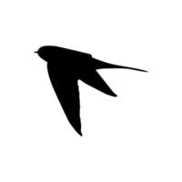 Flying Swallow Bird Silhouette for Logo, Pictogram, Website. Art Illustration or Graphic Design Element. Vector Illustration