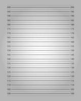 Police mugshot background with centimeters height chart and lighting effect. Photo frame of wanted, arrested or suspect person identity. Photoshoot prop in prison style vector