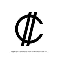 Costa Rica Currency Symbol, Costa Rican Colon Icon, CRC Sign. Vector Illustration