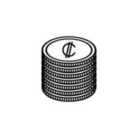 Costa Rica Currency Symbol, Costa Rican Colon Icon, CRC Sign. Vector Illustration