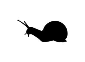 Snails are also called Escargot Silhouette for Logo, Art Illustration, Apps, Website or Graphic Design Element. Vector Illustration