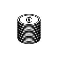 Costa Rica Currency Symbol, Costa Rican Colon Icon, CRC Sign. Vector Illustration
