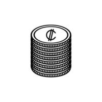 Costa Rica Currency Symbol, Costa Rican Colon Icon, CRC Sign. Vector Illustration