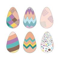 Set eggs with geometric pattern. Easter coloring page. Vector illustration for card poster and cover