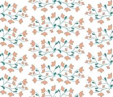 Plant twig seamless pattern. Branch with flowers Vector illustration for background, cover, fabric.