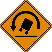 Traffic Sign, Truck Rollover Warning Sign vector