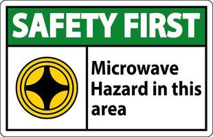 Safety First Sign Microwave Hazard In This Area with Symbol vector