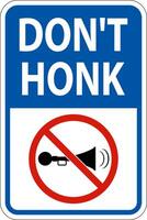 No Honking Sign Don't Honk On White Background vector