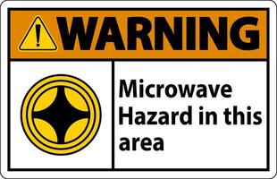 Warning Sign Microwave Hazard In This Area with Symbol vector