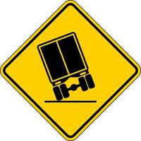 Traffic Sign, Truck Falling Graphic On White Background vector