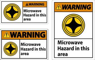 advertencia firmar microondas peligro en esta zona con símbolo vector