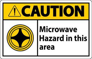 Caution Sign Microwave Hazard In This Area with Symbol vector