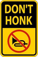 No Honking Sign Don't Honk On White Background vector