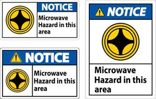 Notice Sign Microwave Hazard In This Area with Symbol vector