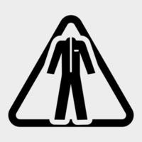 símbolo llevar ropa protectora aislar sobre fondo blanco, ilustración vectorial eps.10 vector