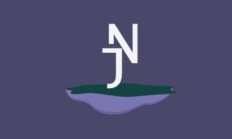 alfabeto letras iniciales monograma logo jn, nj, j y n vector