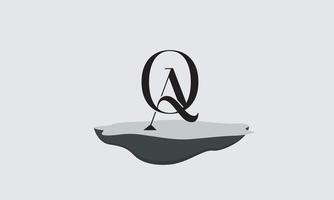 letras del alfabeto iniciales monograma logo qa, aq, q y a vector