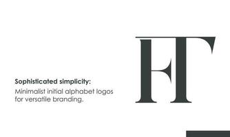 Alphabet letters Initials Monogram logo FT, TF, F and T vector