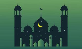 Ramadán kareem eid-al fitr póster modelo con ornamento letra y mezquita vector antecedentes diseño creativo niños