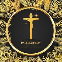 Gold palm sunday design background vector. Palm sunday, easter and the resurrection of christ vector