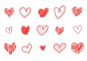 Hand drawn heart shapes vector