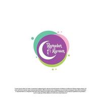 ramadan kareem typography with bubble template vector