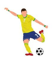 Soccer Player Shooting, Football Player Kicking ball Illustration vector